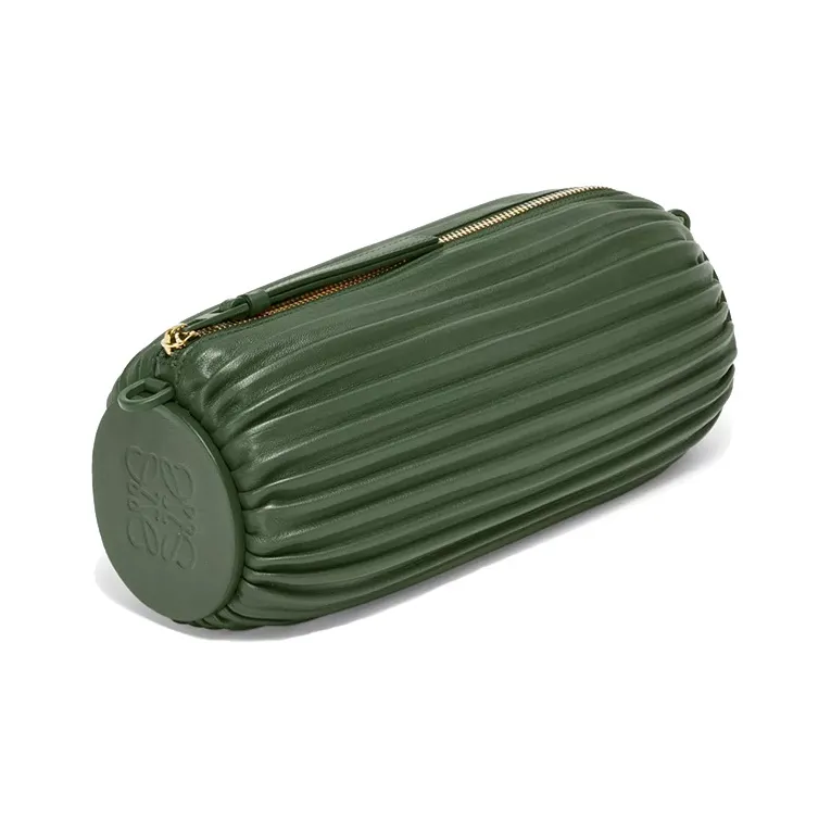 LOEWE Bracelet Pouch In Pleated Pappa Pleated Nappa Vintage Khaki-1