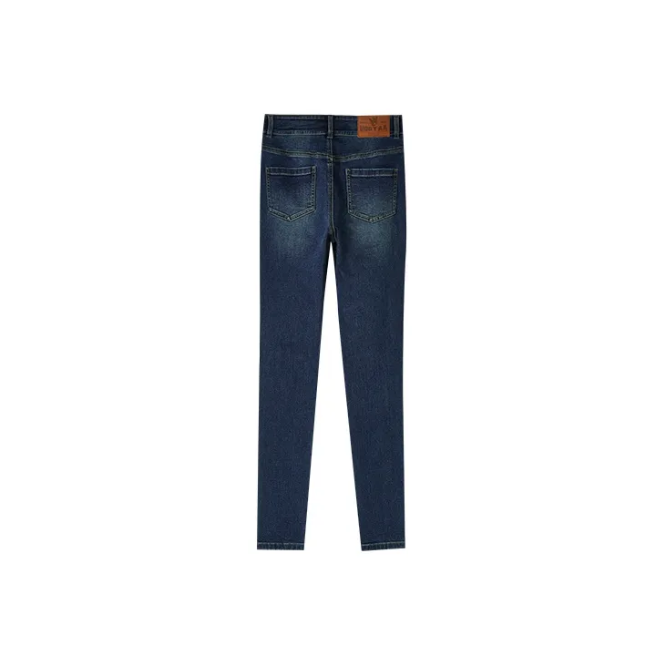 UOOYAA Slim Fit Pants Jeans Winter Women's Denim Blue-1