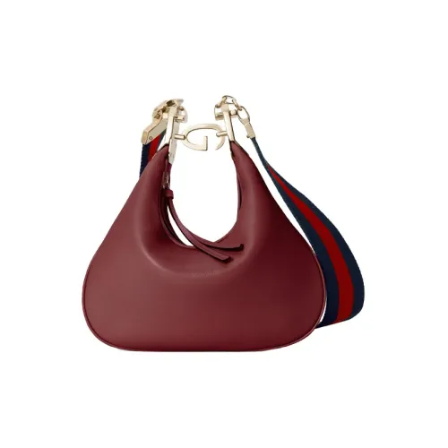 GUCCI Attache Leather Dumpling Bag Portable Crossbody Bag Shoulder Bag Women's Burgundy