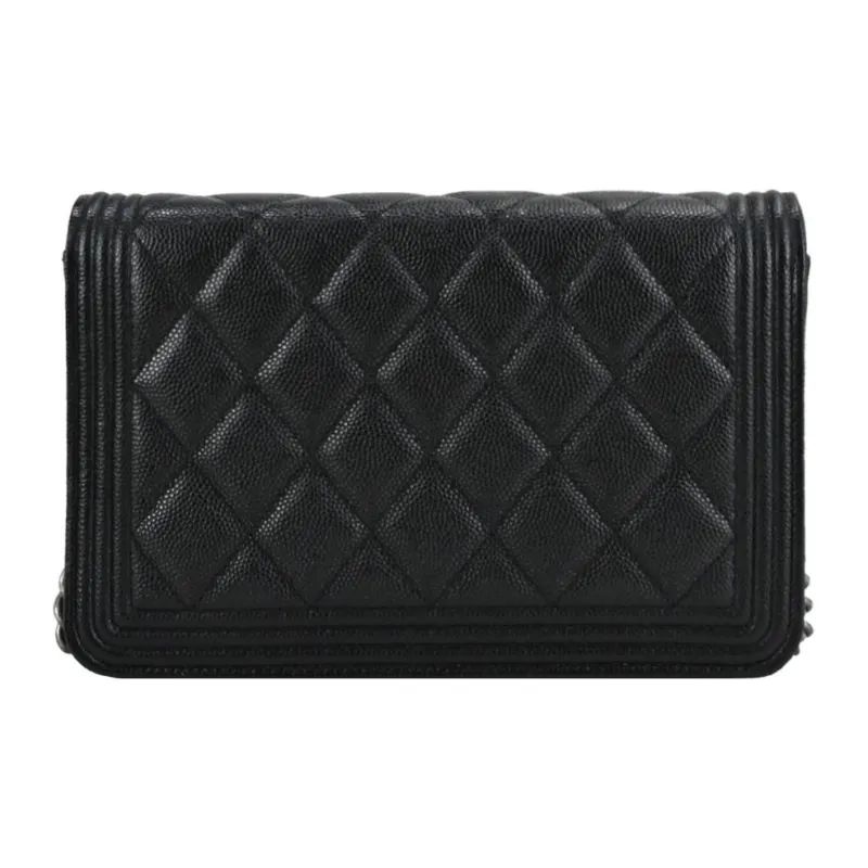 CHANEL LeboyWOC Cow Leather Pochette Crossbody Bag, Shoulder Bag Women's Black-1