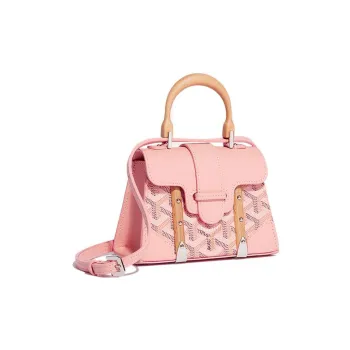 GOYARD Saigon Canvas With Calfskin Shoulder Bag Crossbody Bag Handbag Mini Women's Pink