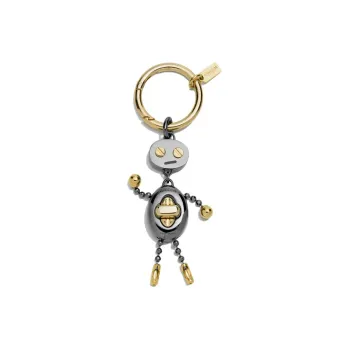 COACH Metal Keychain Bag Charm Bag Merch Women's Silver