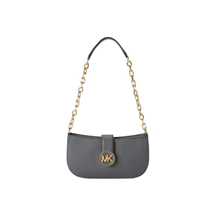 MICHAEL KORS Carmen Leather Shoulder Bag Women's Gray-0