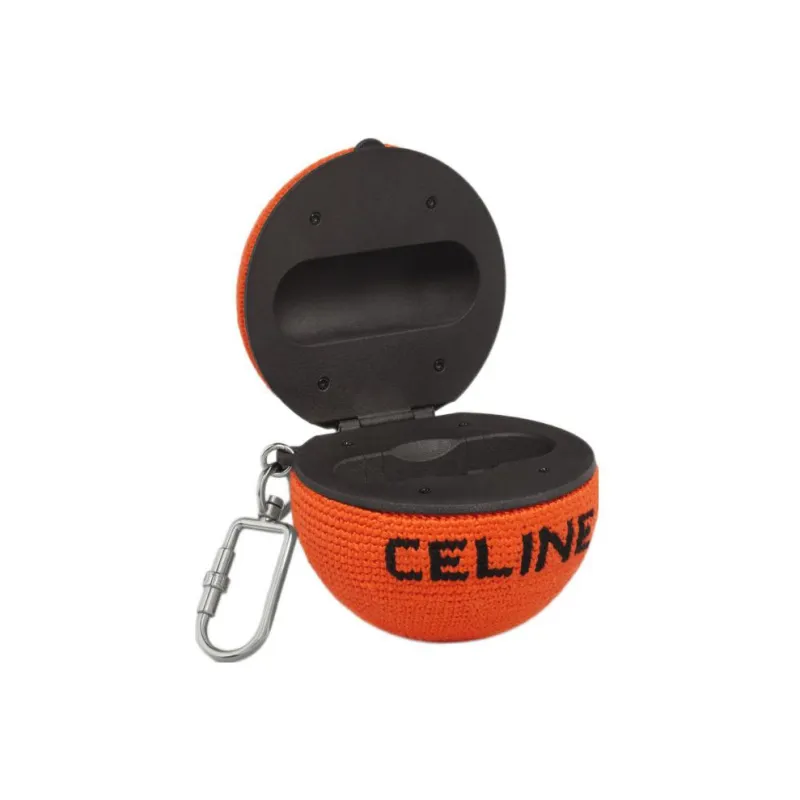 CELINE Hook And Needle Woven AirPods Pro Protective Case Earphone Case Women's Orange/Black-3