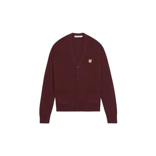 Maison Kitsune Sweaters Unisex Burgundy