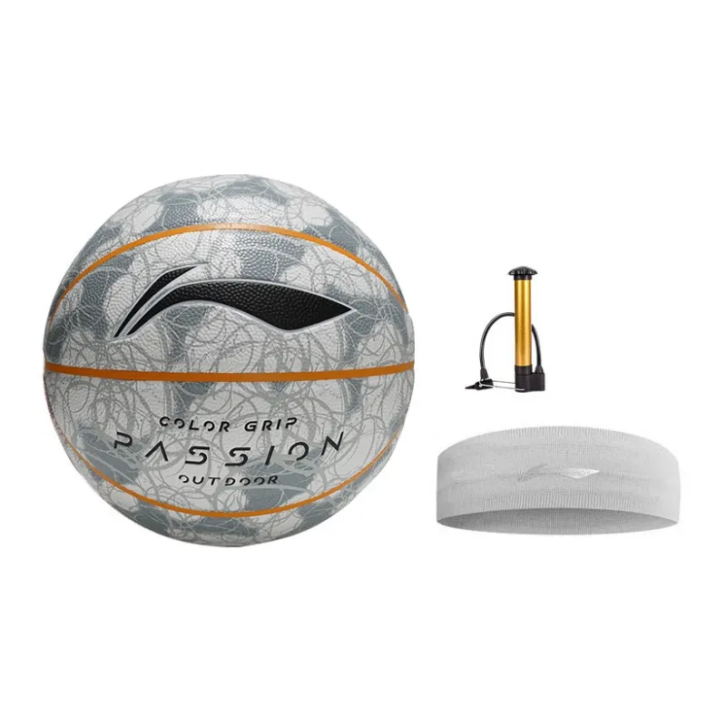 LiNing PU Basketball Gray Size 7 Training Match Unisex-22