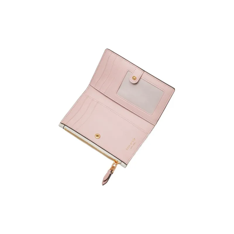 Kate Spade Cross Grain Cow Leather Wallet Small Size Women's White-2