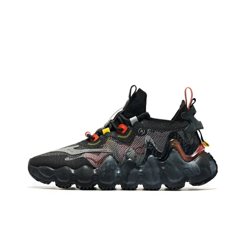 WUSHANWUXING x Erke Low Top Sports Casual Shoes Men's Black Gray