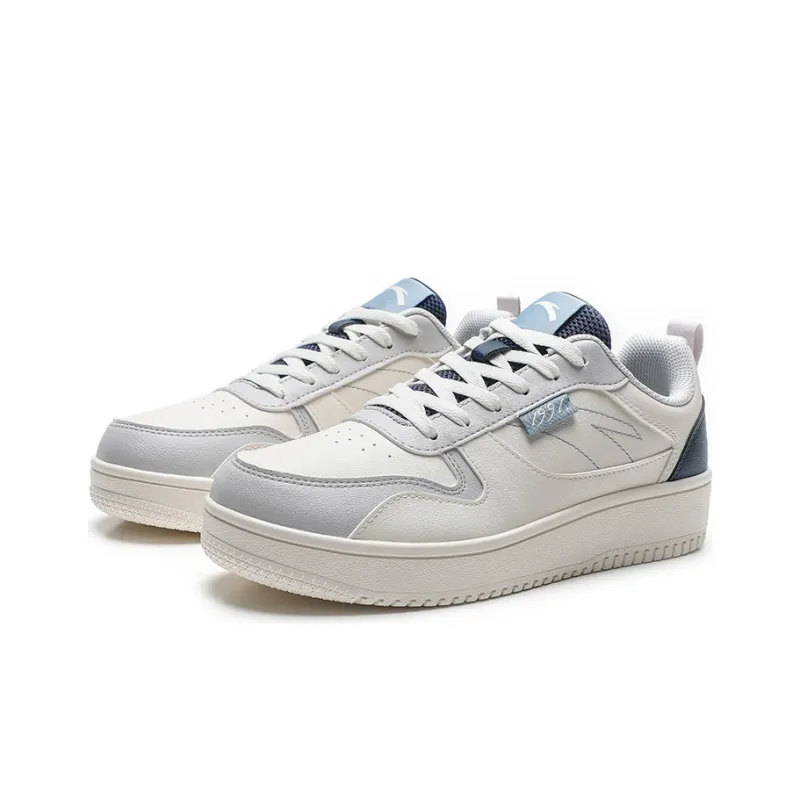 Anta Life Collection Wear resistant And Lightweight Low Top Skateboard Shoes Men's White Gray Blue-2