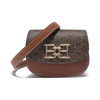 BALLY Leather Saddle Bags Crossbody Bags Fanny Pack Women's Brown