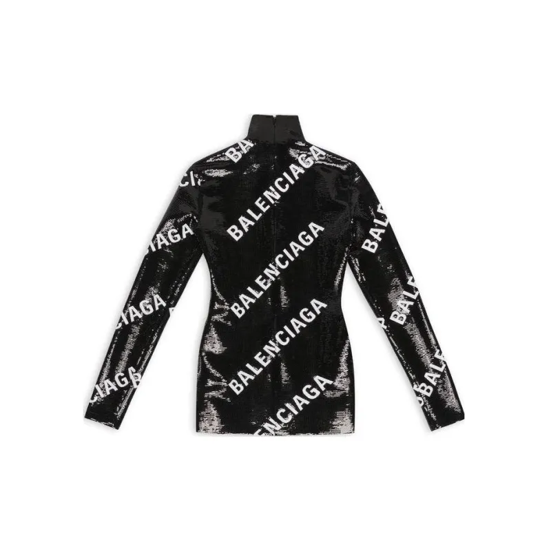 Balenciaga Long-Sleeved Dresses Women's Black-1