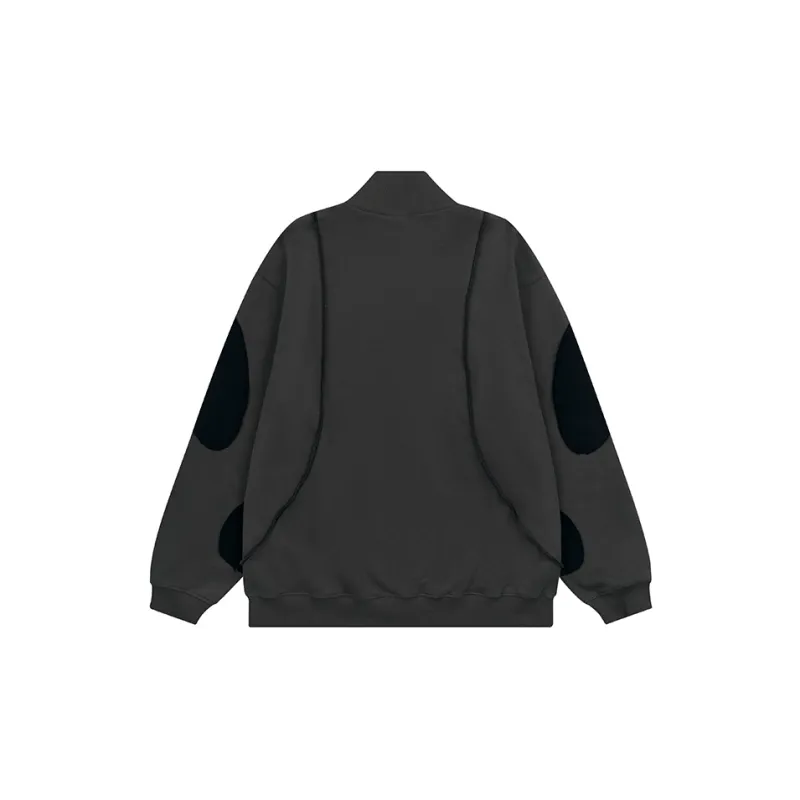 RUNNINWHEEL Stand Collar Loose Fit Regular Sweatshirt Unisex-9