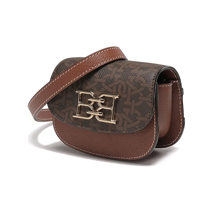 BALLY Leather Saddle Bags Crossbody Bags Fanny Pack Women's Brown-1