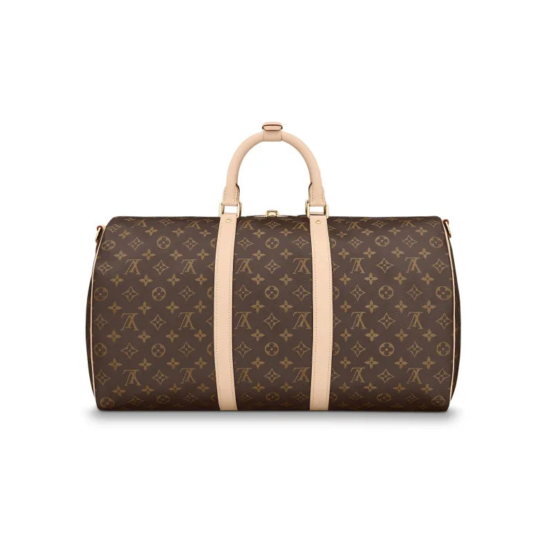 LOUIS VUITTON Keepall Bandouliere Monogram 50 Brown-4