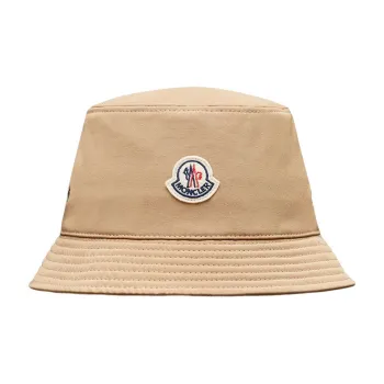 Moncler Logo Patch Narrow Brim Bucket Hat