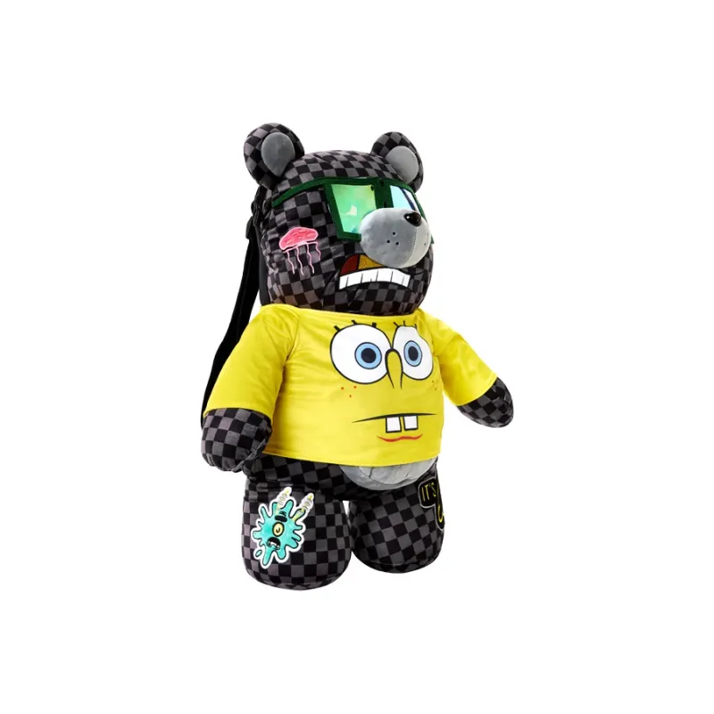 SPRAYGROUND Sponge Baby Collaboration Polyester Plush Backpack Regular Unisex Black-1