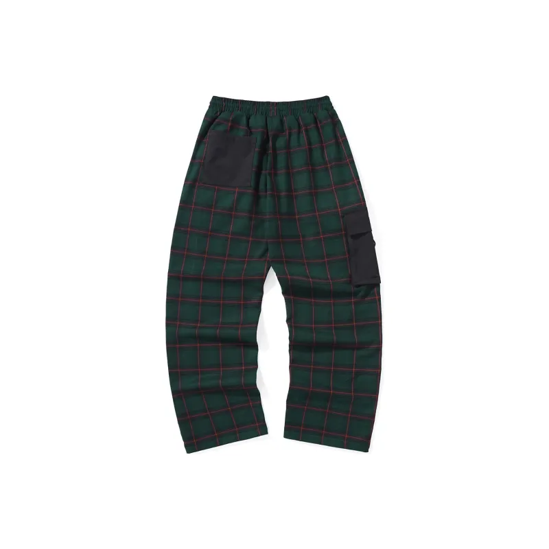 GENANX Cargo Pants Unisex Green Plaid-1