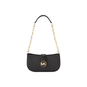 MICHAEL KORS Carmen Artificial Leather Crescent Bag, Shoulder Bag Women's Black
