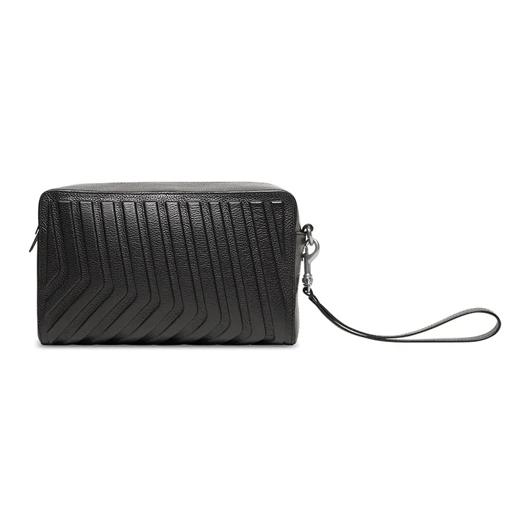 Balenciaga Grained Calfskin Toiletry Bag Men's Black-2