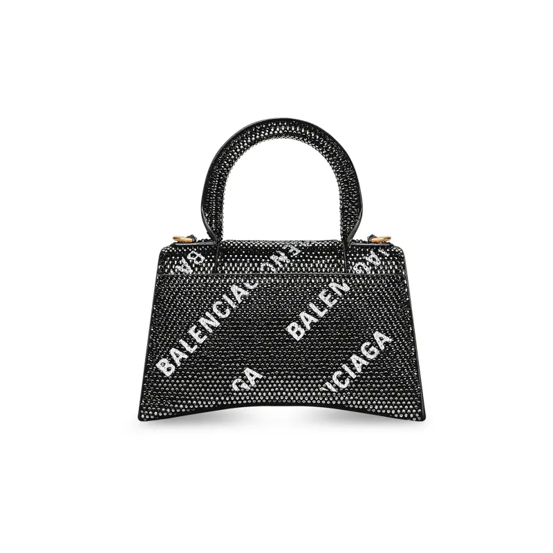 Balenciaga Hourglass Cow Leather Shoulder Bag Crossbody Bag Handbag Extra Small Women's Black-2