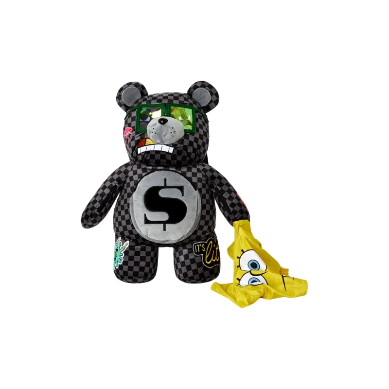 SPRAYGROUND Sponge Baby Collaboration Polyester Plush Backpack Regular Unisex Black-2