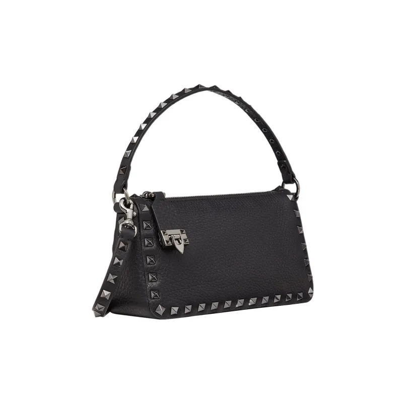 Valentino ROCKSTUD Grain Calfskin Shoulder Bag, Crossbody Bag, Handbag Trumpets Women's Black-2