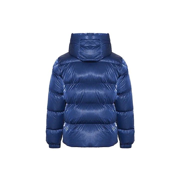 RARE FW22 Solid Color Hooded Cropped Down Jacket Men's Blue-2
