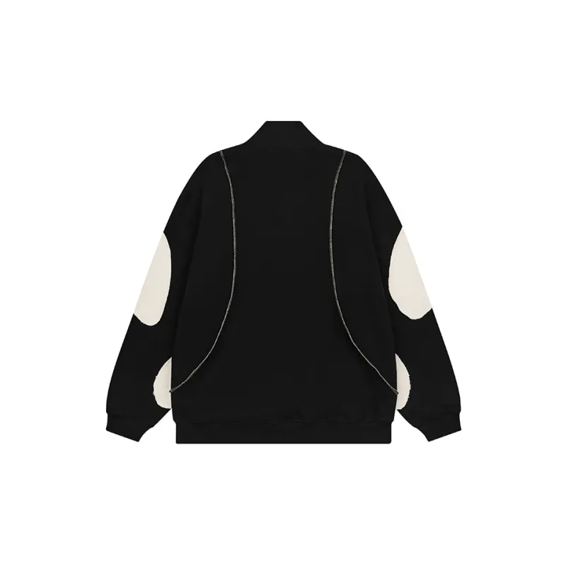 RUNNINWHEEL Stand Collar Loose Fit Regular Sweatshirt Unisex-1