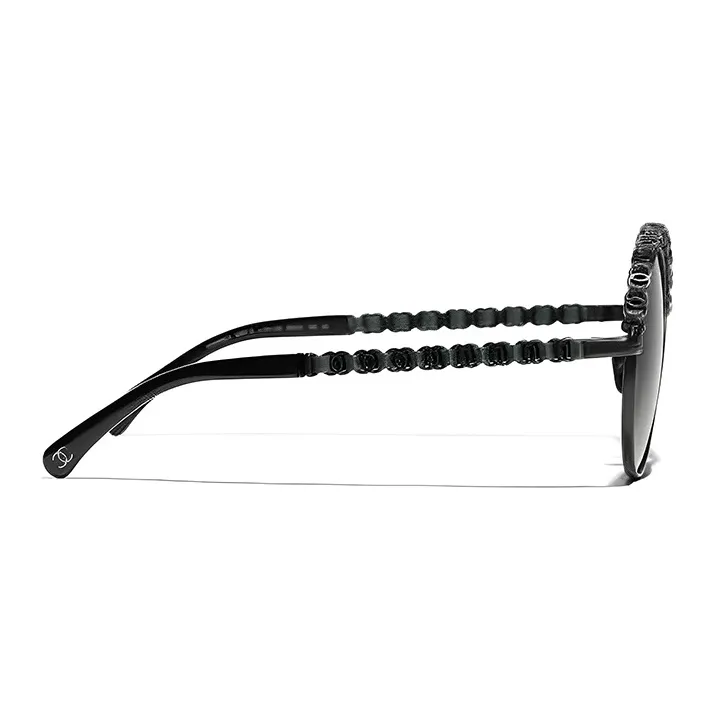 CHANEL Alloy Frame Round Sunglass Women's-2