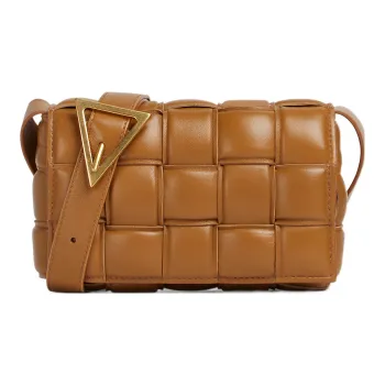 Bottega Veneta PaddedCASSETTE Sheepskin Pillow Bag, Shoulder Bag, Crossbody Bag Small Size Women's Brown
