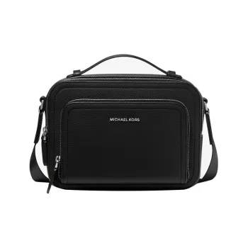 MICHAEL KORS Hudson Leather Camera Bag, Crossbody Handbag Medium Size Men's Black