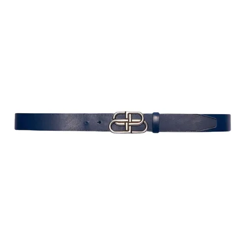 Balenciaga Leather Belts Men Marine Blue