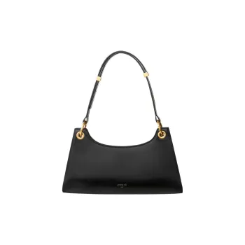 APEDE MOD Cow Leather Frog Bag Baguette Bag Shoulder Bag Women's Black Plain Weave
