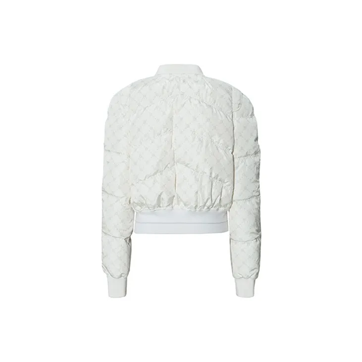 RARE FW22 Solid Color Baseball Collar Cropped Down Jacket Women's White-1