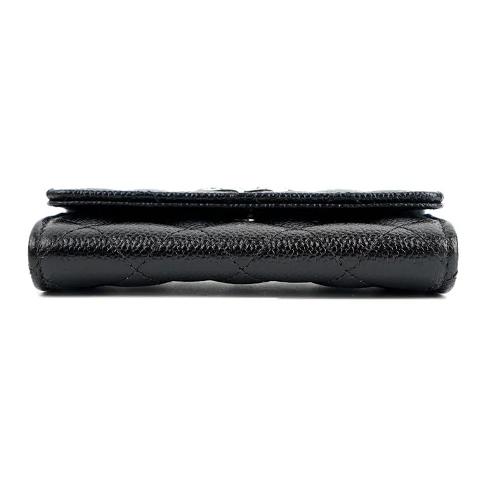 CHANEL 22K Autumn And Winter Cow Leather Card Holder, Wallet, Wallet, Wallet Women's Black-4