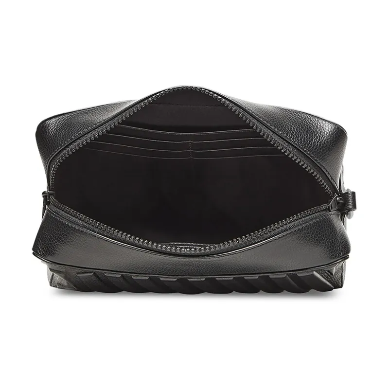 Balenciaga Grained Calfskin Toiletry Bag Men's Black-4