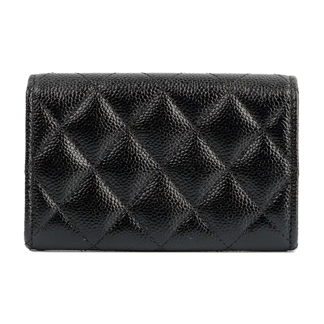 CHANEL 22K Autumn And Winter Cow Leather Card Holder, Wallet, Wallet, Wallet Women's Black-3