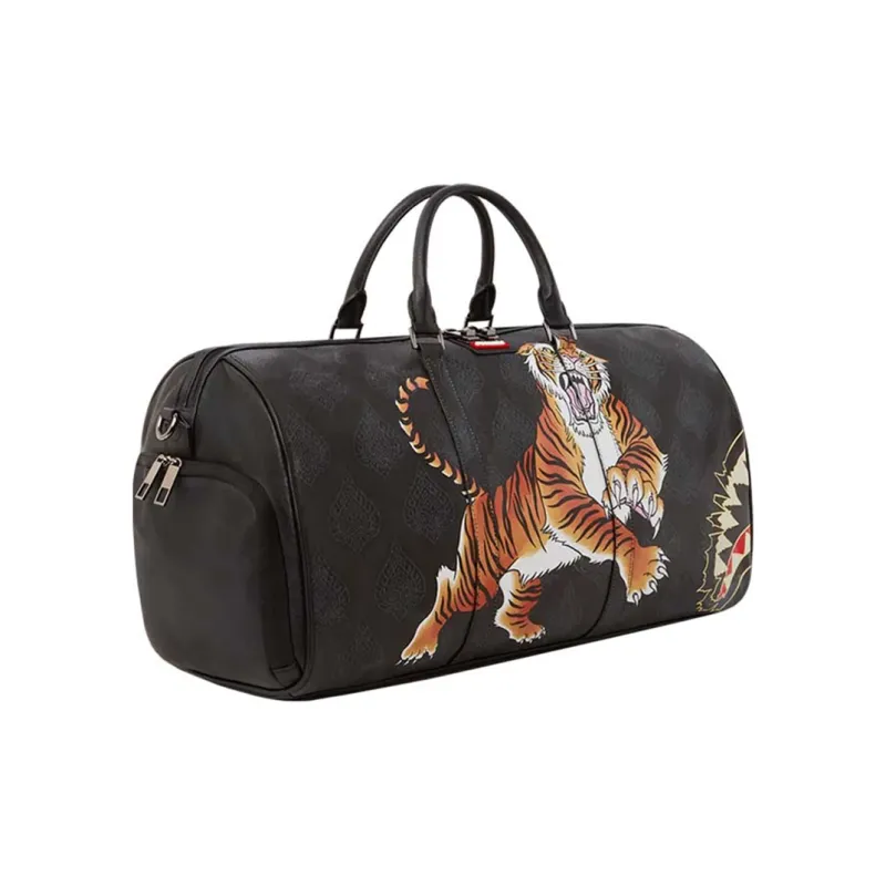 SPRAYGROUND PVC Boarding Bag Travel Bag Shoulder Bag Crossbody Bag Handbag Large Size Unisex Black-3