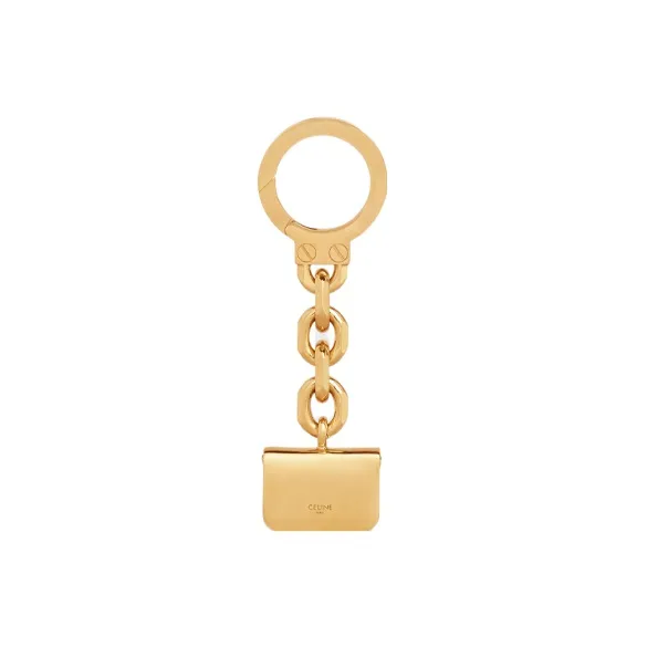 CELINE Brass Keychain Bag Accessory Women's Gold-2