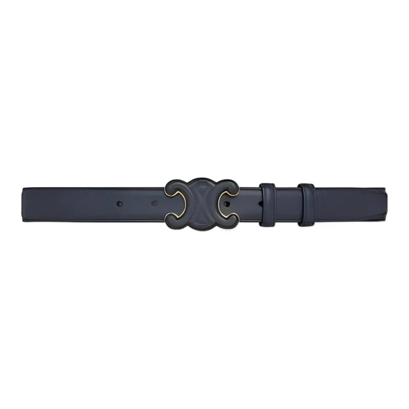CELINE Fashion Minimalist Style Smooth Buckle Belt Women's Blue Width: 2.5cm-1