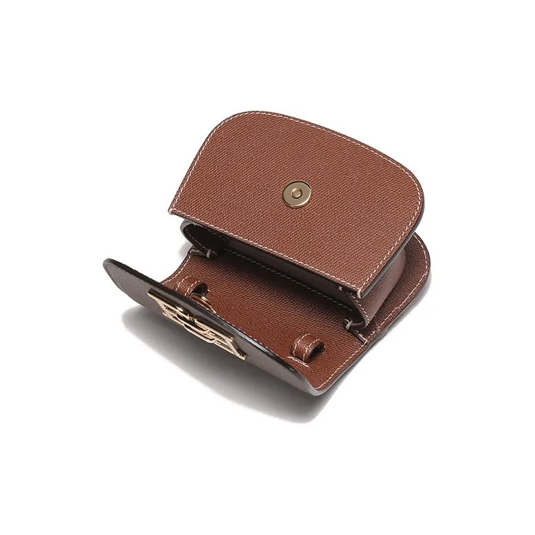 BALLY Leather Saddle Bags Crossbody Bags Fanny Pack Women's Brown-5