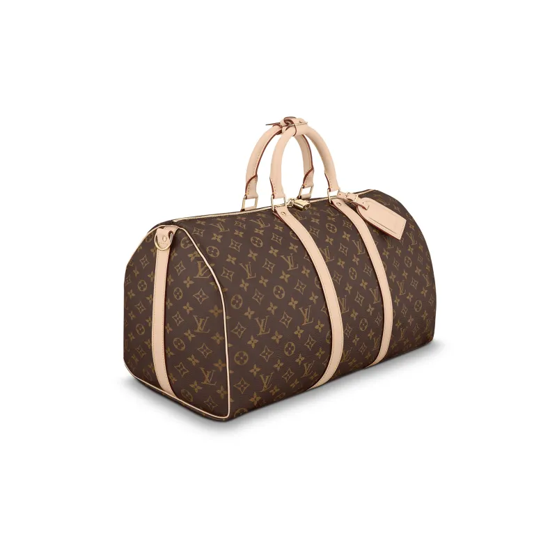 LOUIS VUITTON Keepall Bandouliere Monogram 50 Brown-3