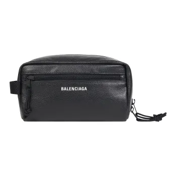 Balenciaga Explorer Grain Calfskin Clutch Toiletry Bag Regular Men's Black