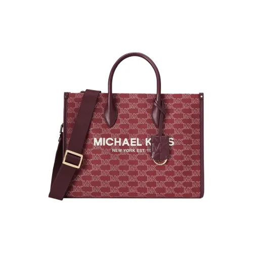MICHAEL KORS Mirella Fabric tote Liuto Bag Shopping Bag Shoulder Bags Medium Size Women's Mulberry Berry Red