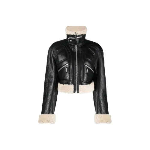 DIESEL Leather Jackets Women's Black