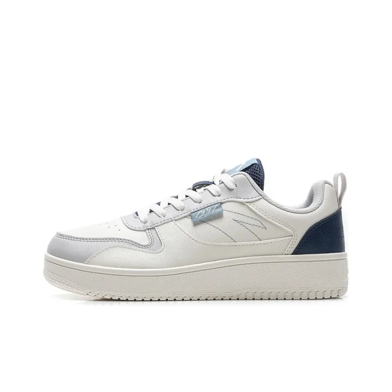 Anta Life Collection Wear resistant And Lightweight Low Top Skateboard Shoes Men's White Gray Blue-0
