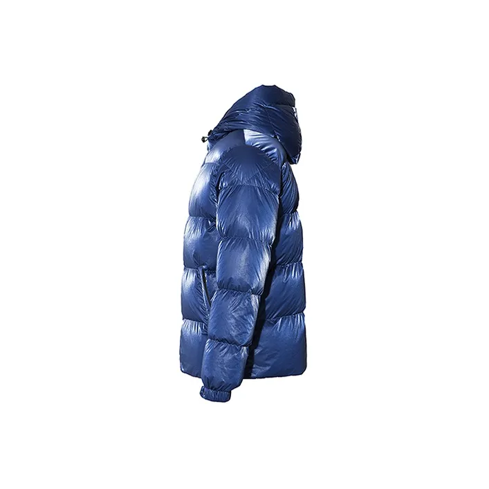 RARE FW22 Solid Color Hooded Cropped Down Jacket Men's Blue-1