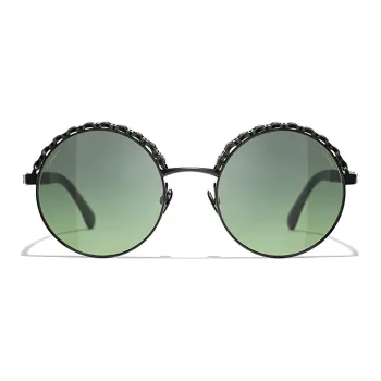 CHANEL Alloy Frame Round Sunglass Women's