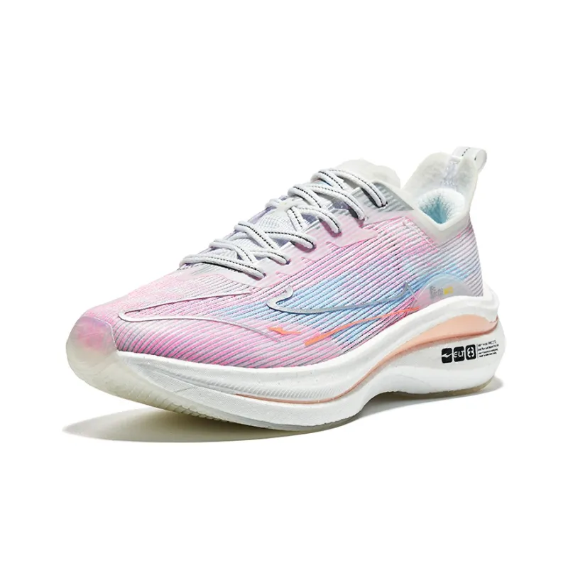 Erke Dust Pro Qi Wear Resistant Low Top Running Shoes Women's White Blue-2