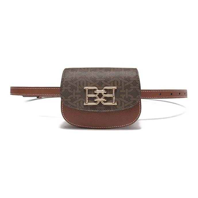 BALLY Leather Saddle Bags Crossbody Bags Fanny Pack Women's Brown-6